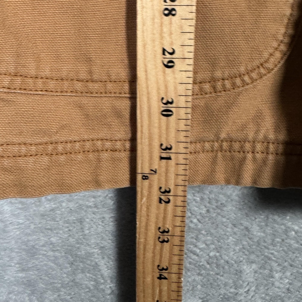 LL Bean Coat Mens 2XL Brown Canvas Plaid Lined Barn Work Embroidered *FLAW - Picture 8 of 10